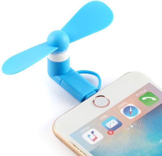 Mini-fan-håndvifte for iPhone och Android - Trykk på bildet for å lukke