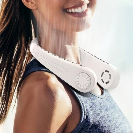 Bærbar vifte med Halsstropp (oppladbar) - Trykk på bildet for å lukke