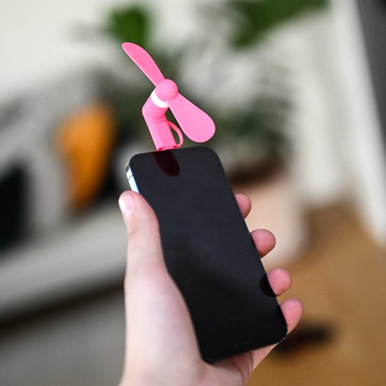 Mini-fan-håndvifte for iPhone och Android - Trykk på bildet for å lukke