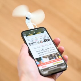 Mini-fan-håndvifte for iPhone och Android