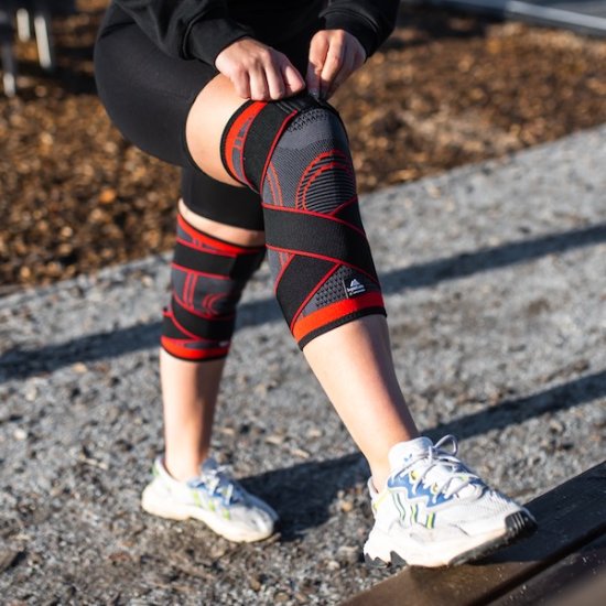 1 par justerbare knee sleeves med kompresjon Elite (1 par) - Trykk på bildet for å lukke