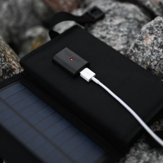 Vanntett solcellelader USB - Trykk på bildet for å lukke