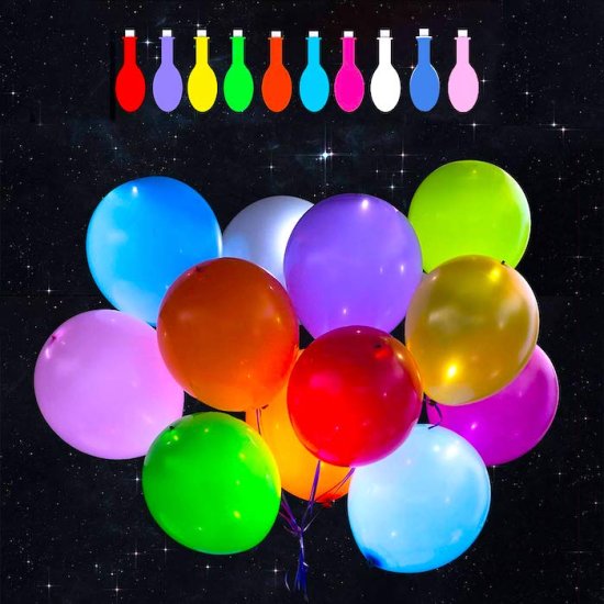 LED-ballonger (10-pakke) - Trykk på bildet for å lukke
