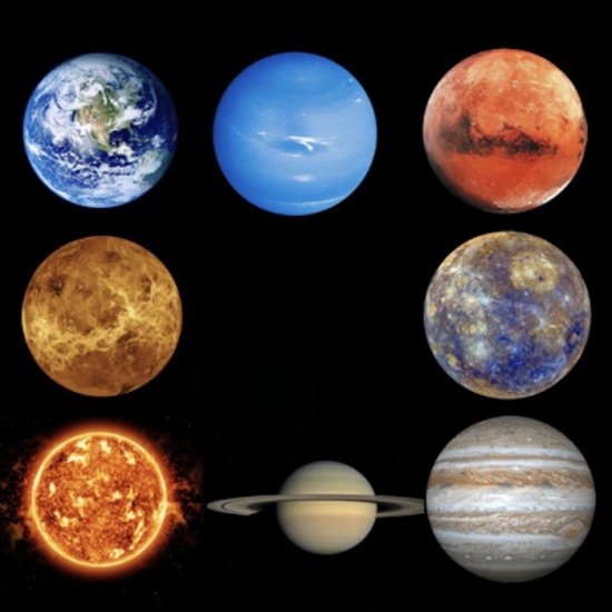 Trådløs romprojektor - 8 planeter - Trykk på bildet for å lukke