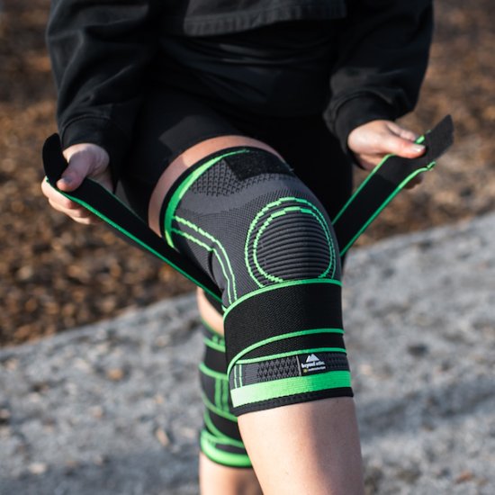 1 par justerbare knee sleeves med kompresjon Elite (1 par) - Trykk på bildet for å lukke