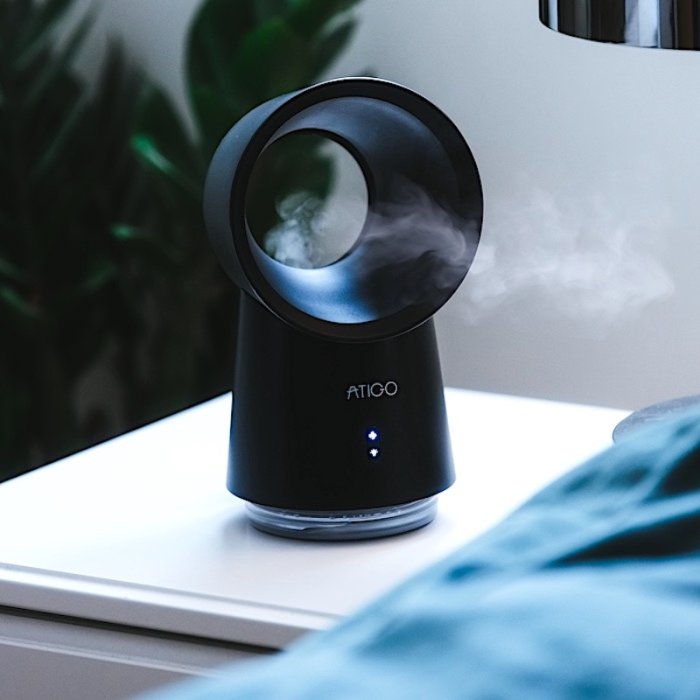 Nattlys med luftfukter