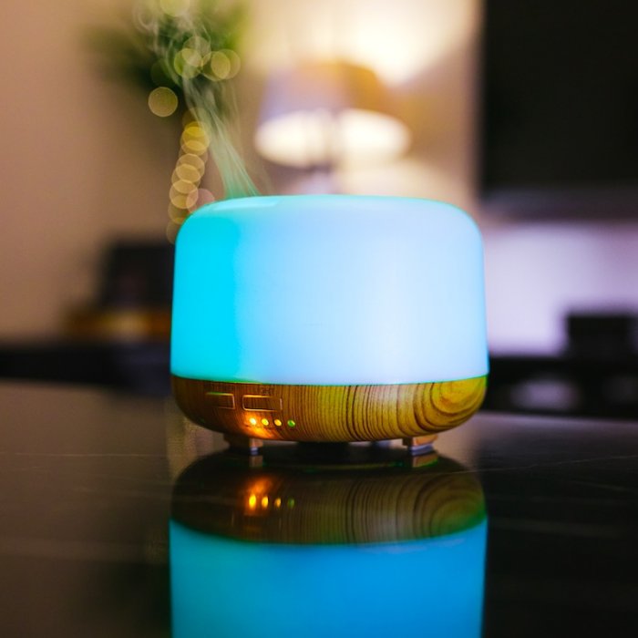 Luftfukter med LED-belysning