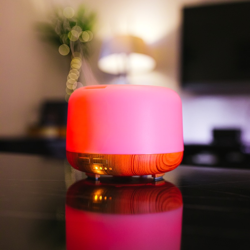 Luftfukter med LED-belysning