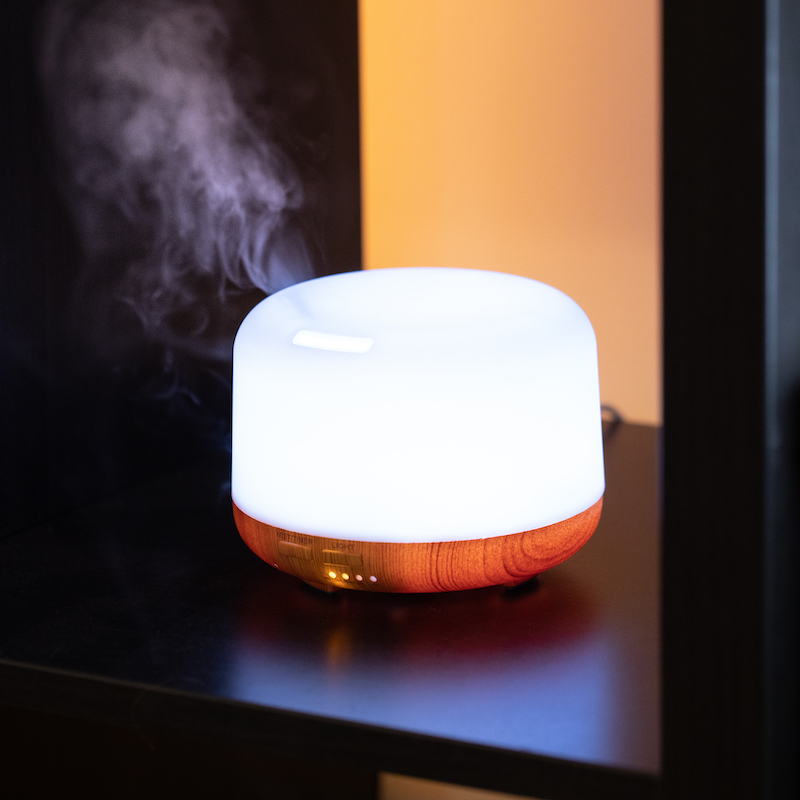Luftfukter med LED-belysning