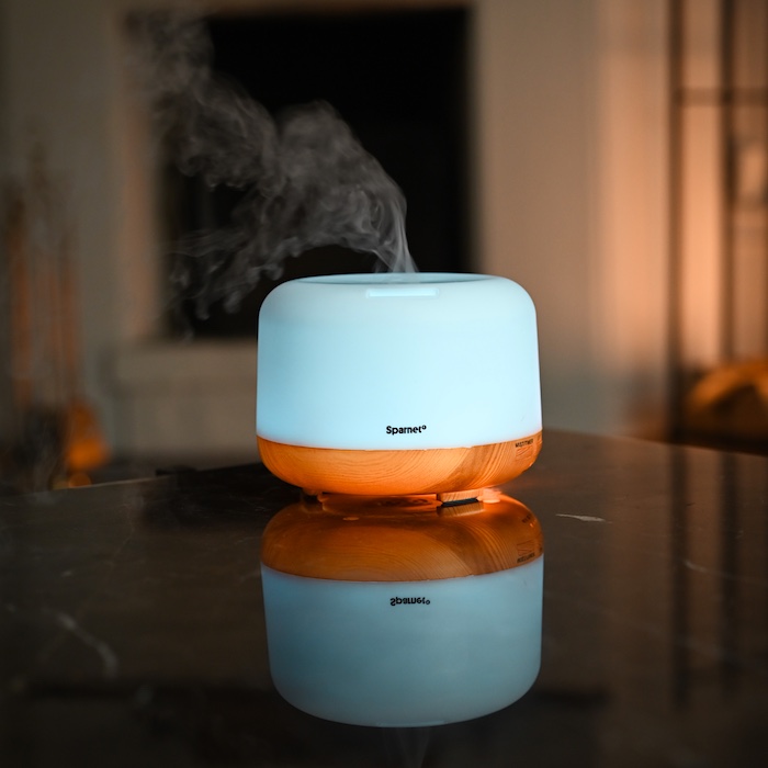 Luftfukter med LED-belysning