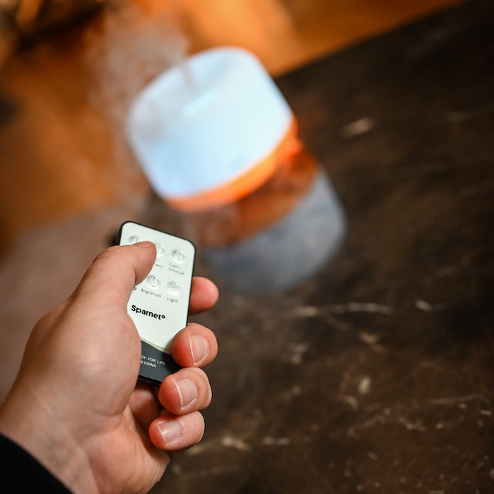 Luftfukter med LED-belysning