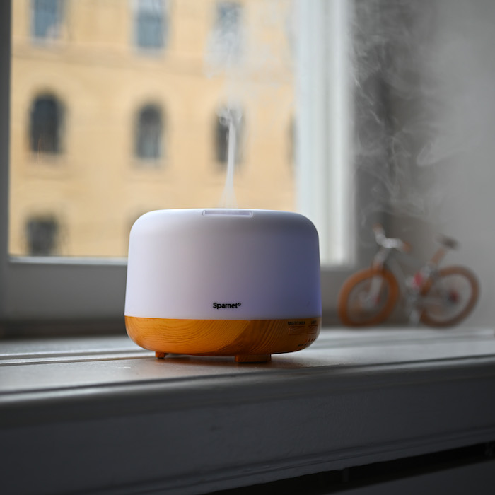 Luftfukter med LED-belysning