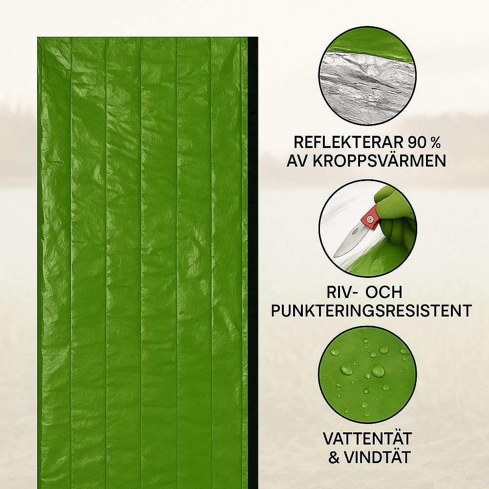 Nødsovepose med fløyte