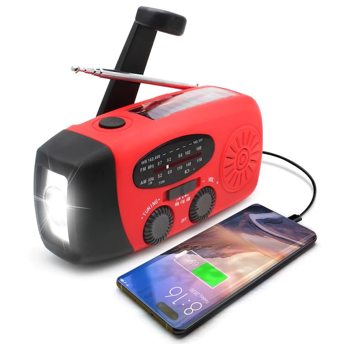 Sveivradio med solceller og powerbank